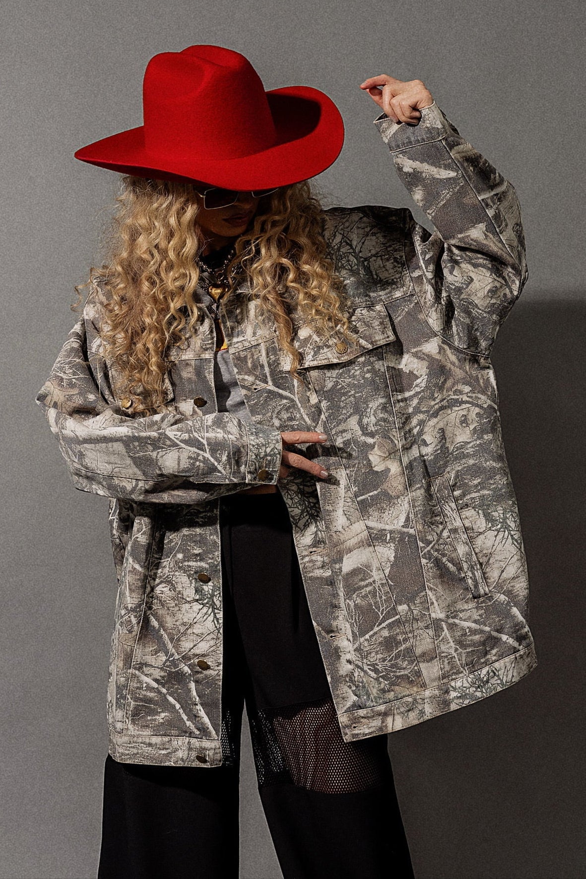 Lala Motors Oversized Camo Denim Jacket - Dressed in Lala