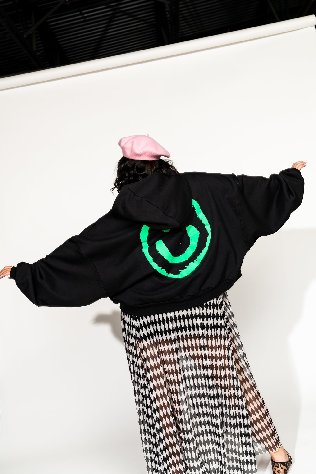 LALA ORIGINAL: Energy Doesn’t Lie Cropped Hoodie in The World Needs Your Magic Puff Print - Dressed in Lala