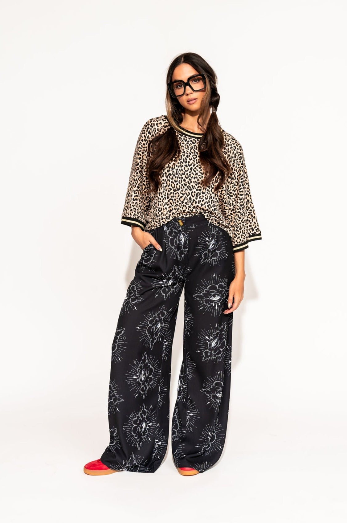LALA ORIGINAL: Frankie Cropped Tee in Leopard Rib - Dressed in Lala