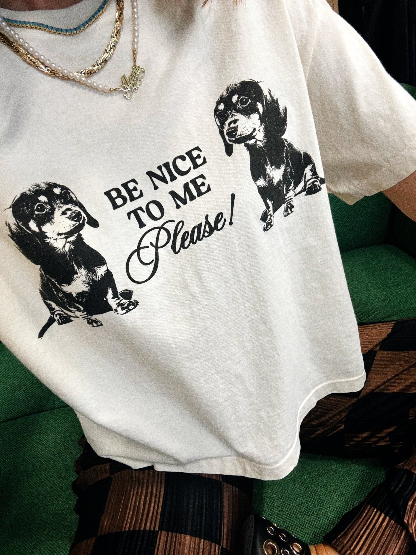 LALA ORIGINAL: Highly Sensitive Person Weenie Dog Tee - Dressed in Lala