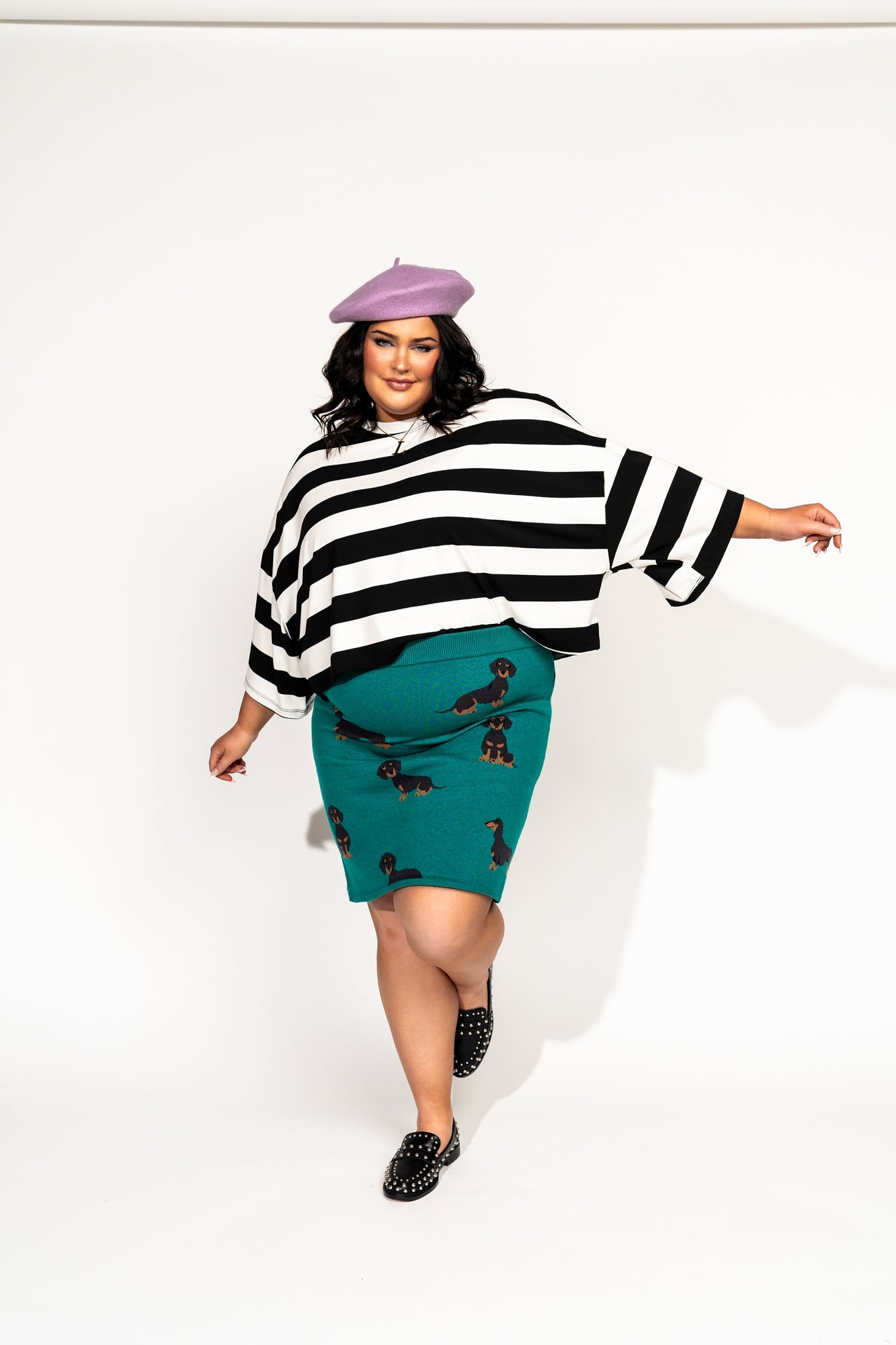 LALA ORIGINAL: Knit Mini Skirt in Le Hot Dog - Dressed in Lala