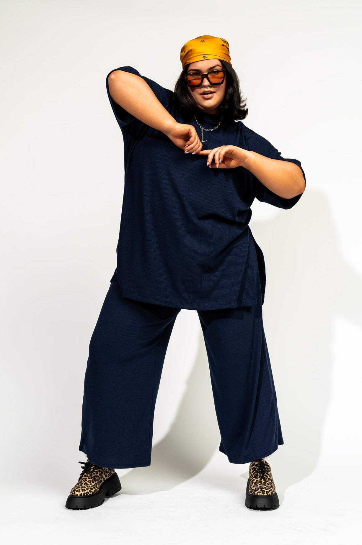 LALA ORIGINAL: Lex Ribbed Playsuit in Navy - Dressed in Lala