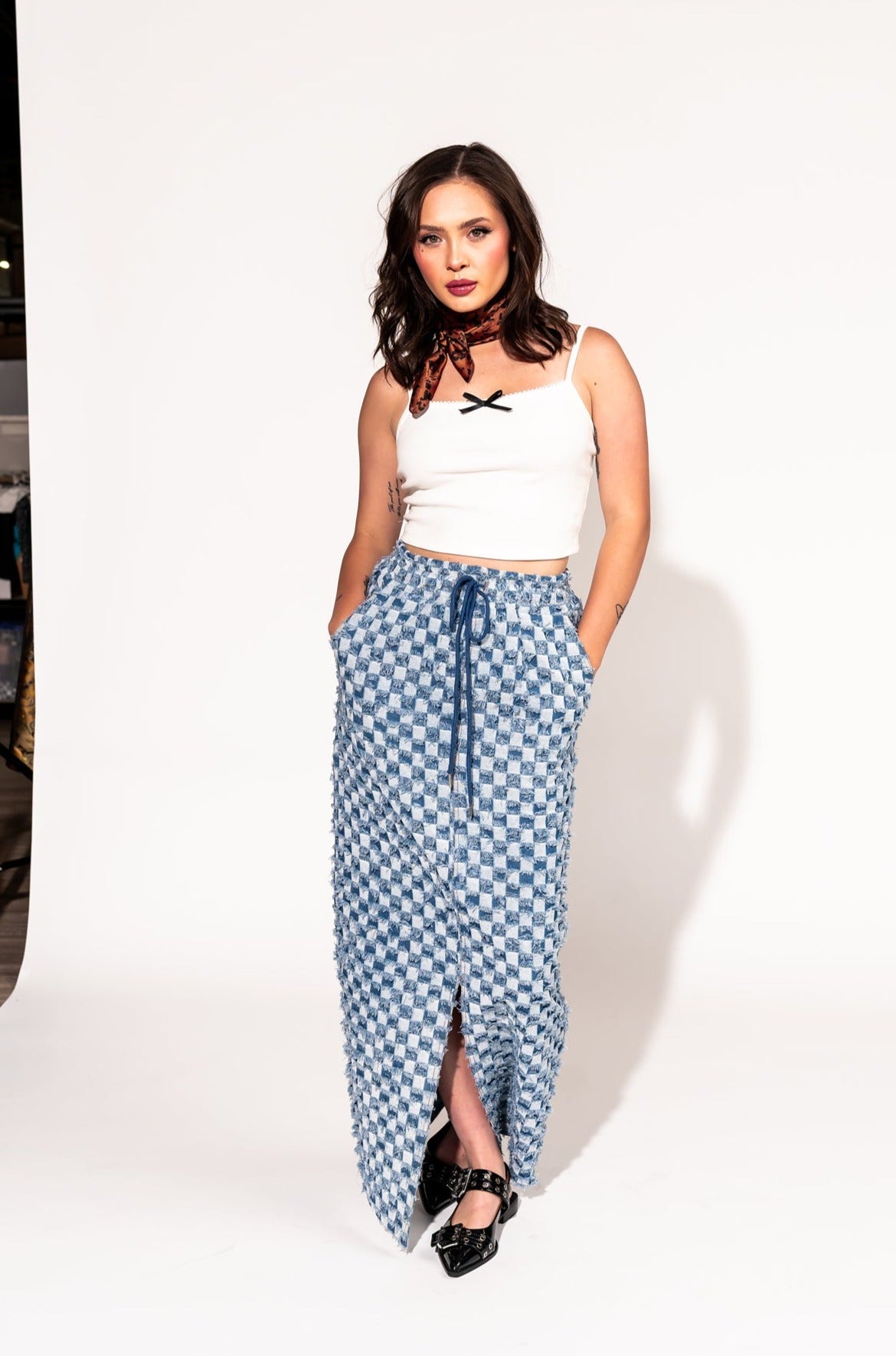 LALA ORIGINAL: LOML Bow Tank in White - Dressed in Lala