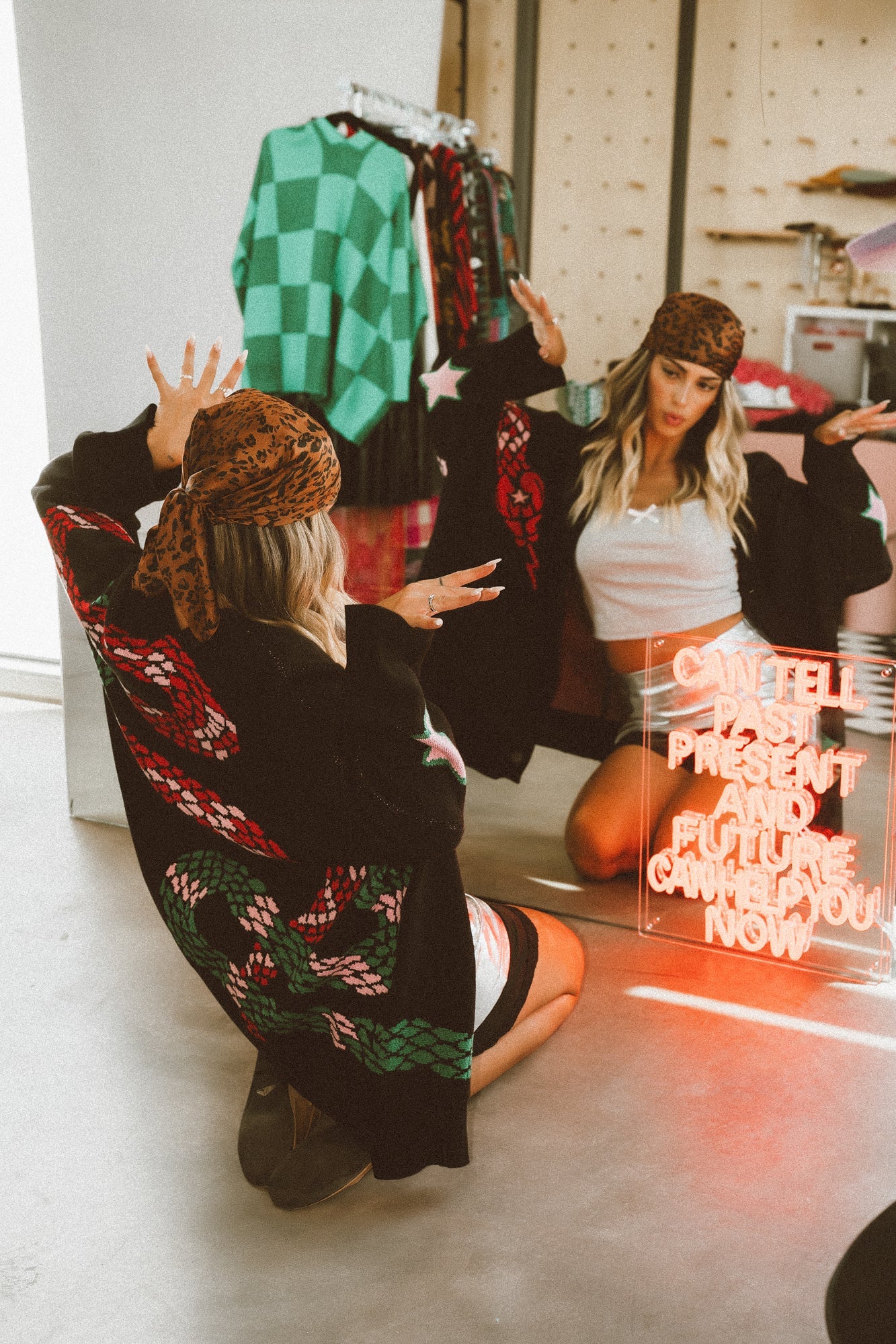 LALA ORIGINAL: Look What You Made Me Do Oversized Snake Cardigan - Dressed in Lala