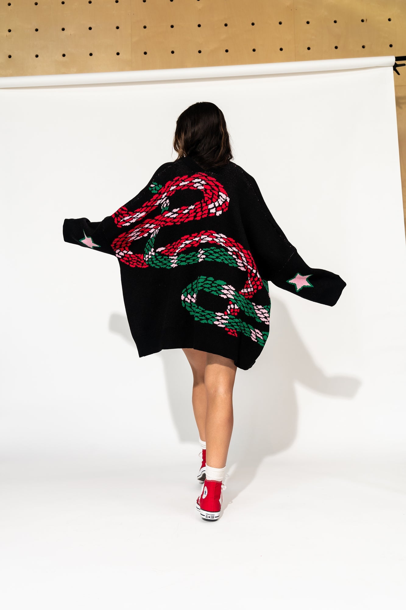 LALA ORIGINAL: Look What You Made Me Do Oversized Snake Cardigan - Dressed in Lala