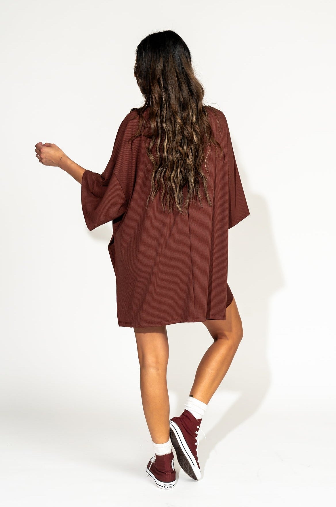 LALA ORIGINAL: Malone Ribbed Biker Set in Cocoa - Dressed in Lala