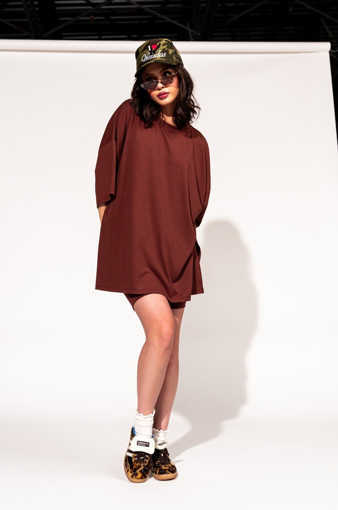 LALA ORIGINAL: Malone Ribbed Biker Set in Cocoa - Dressed in Lala