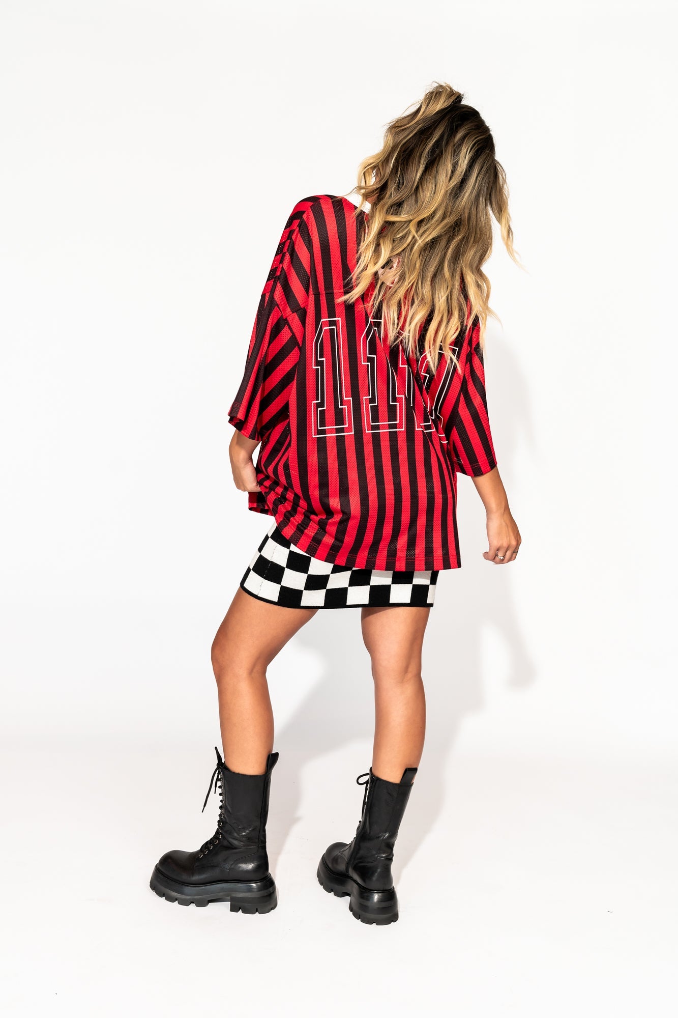 LALA ORIGINAL: Oui Oui Knit Mini Skirt in Checkerboard - Dressed in Lala