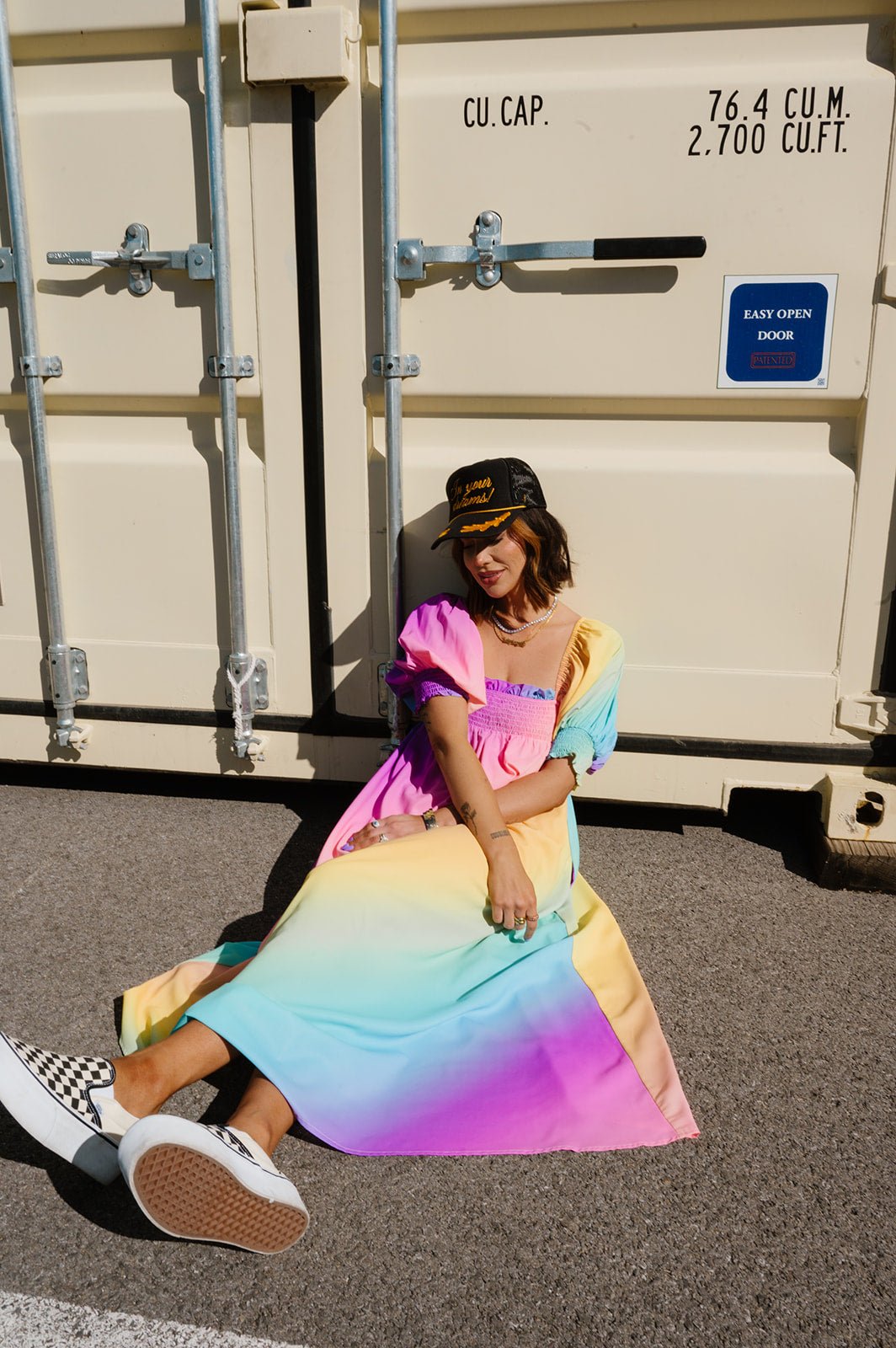 LALA ORIGINAL: Palm Springs Smocked Dress in Rainbow Daydream - Dressed in Lala