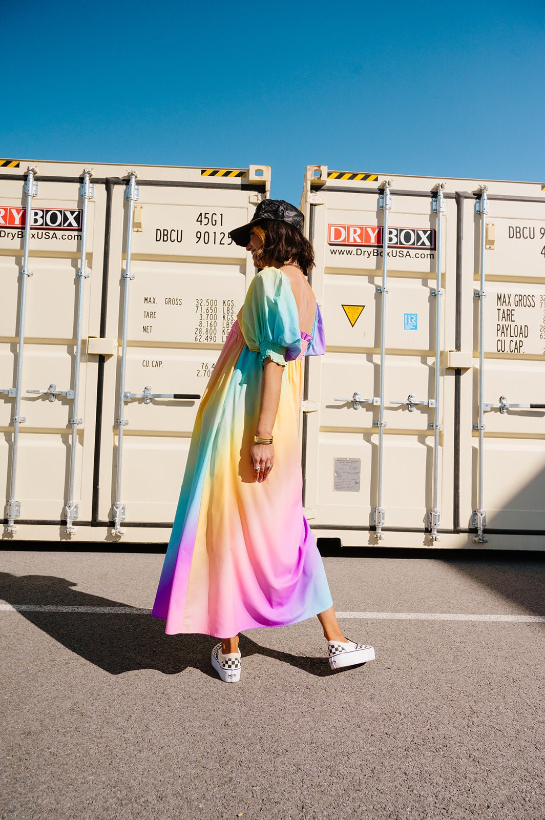 LALA ORIGINAL: Palm Springs Smocked Dress in Rainbow Daydream - Dressed in Lala
