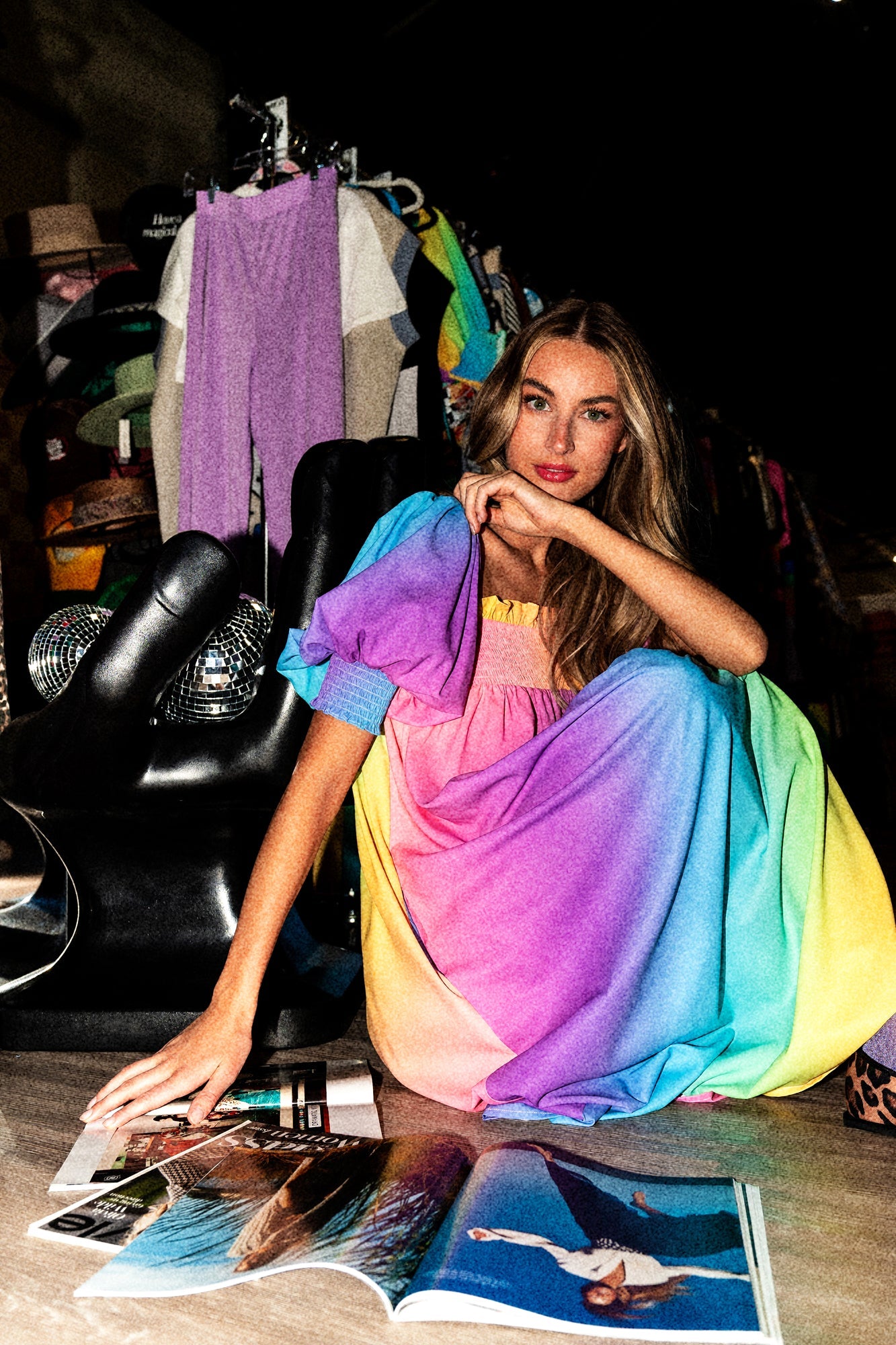 LALA ORIGINAL: Palm Springs Smocked Dress in Rainbow Daydream - Dressed in Lala