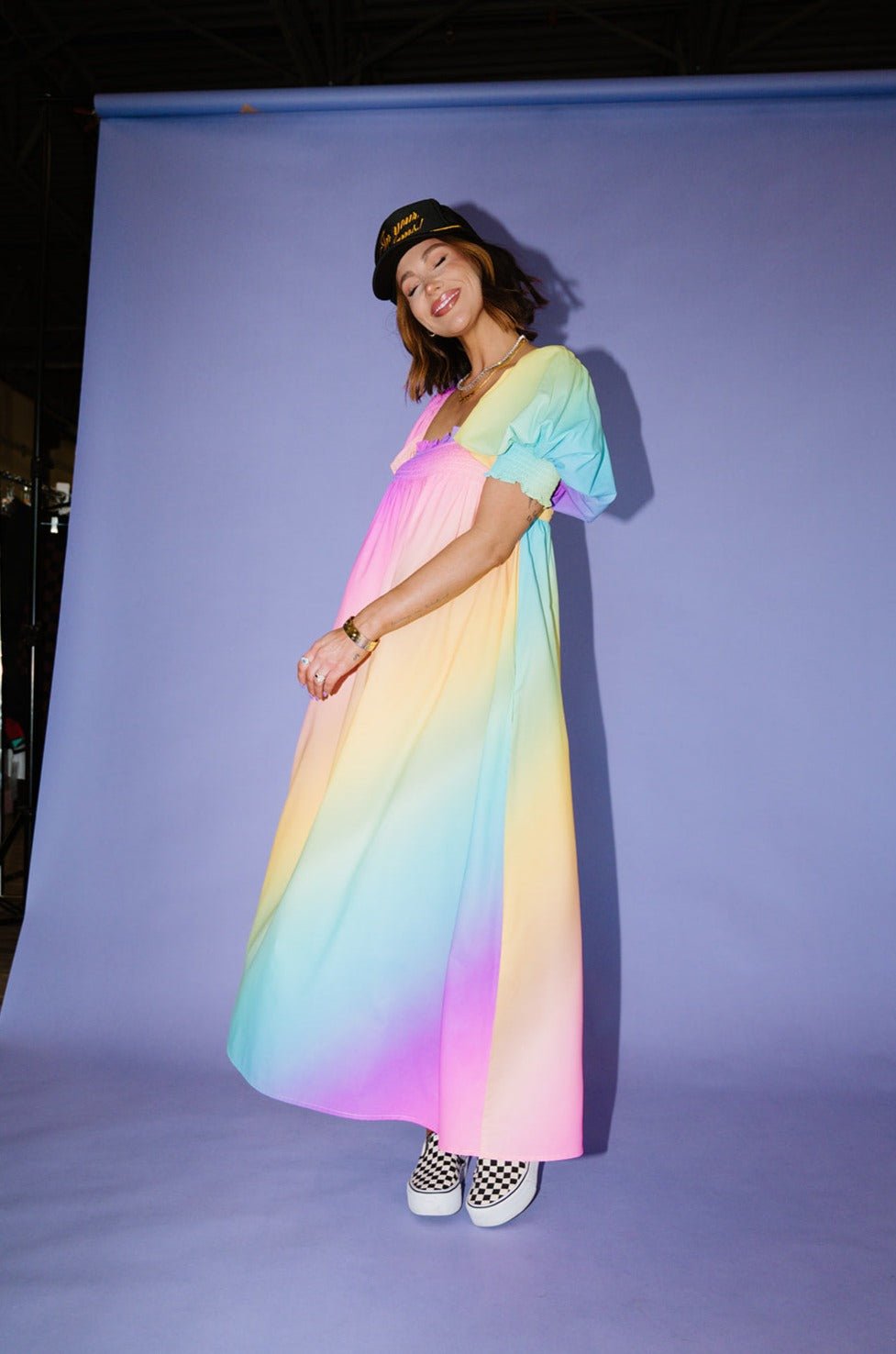LALA ORIGINAL: Palm Springs Smocked Dress in Rainbow Daydream - Dressed in Lala