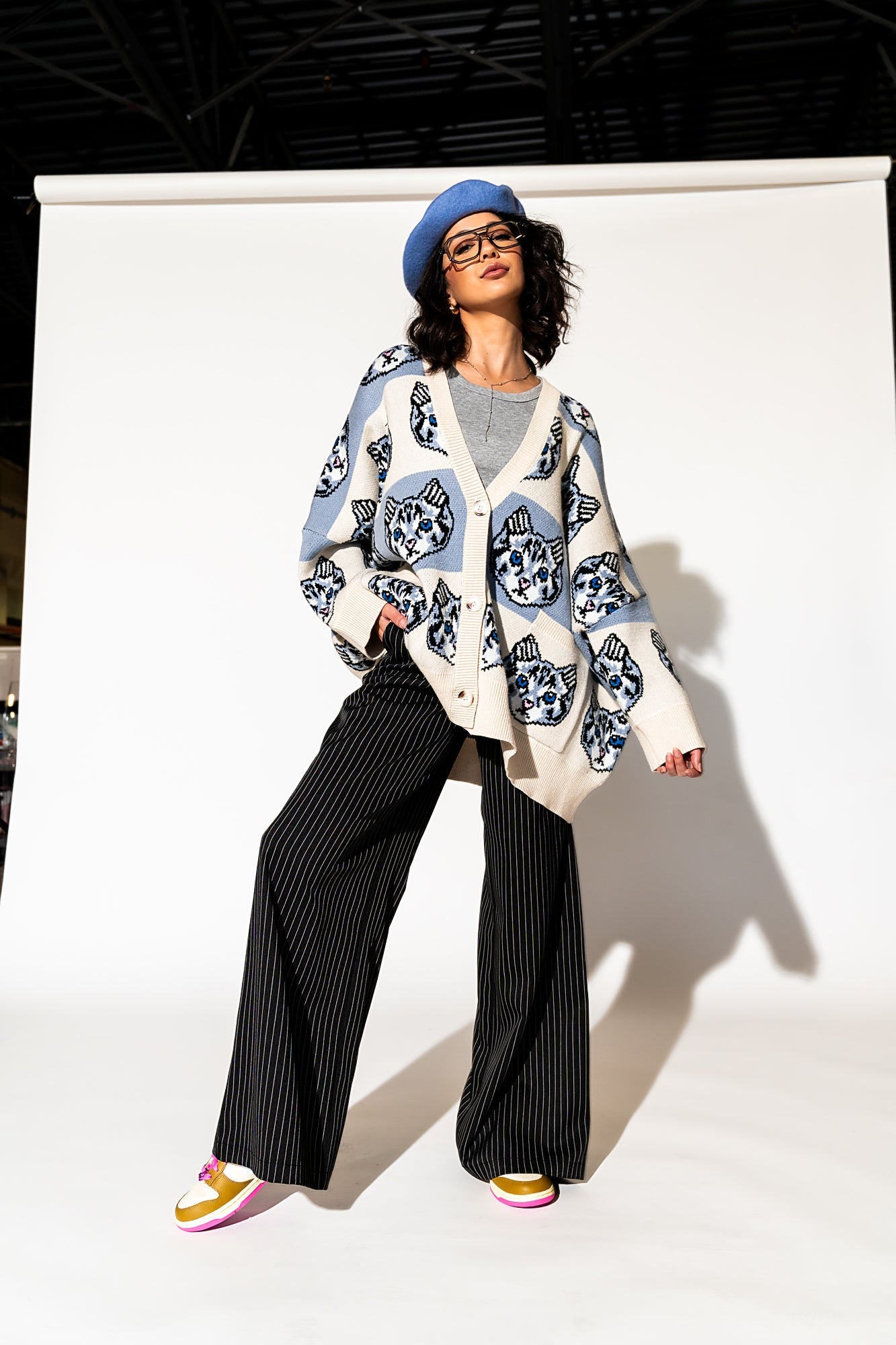 LALA ORIGINAL: Pretty Kitty Oversized Cardigan - Dressed in Lala