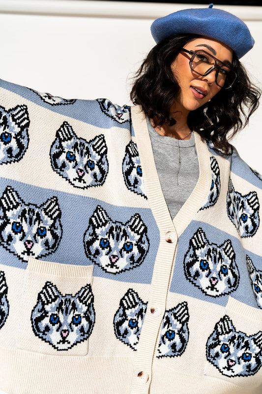 LALA ORIGINAL: Pretty Kitty Oversized Cardigan - Dressed in Lala