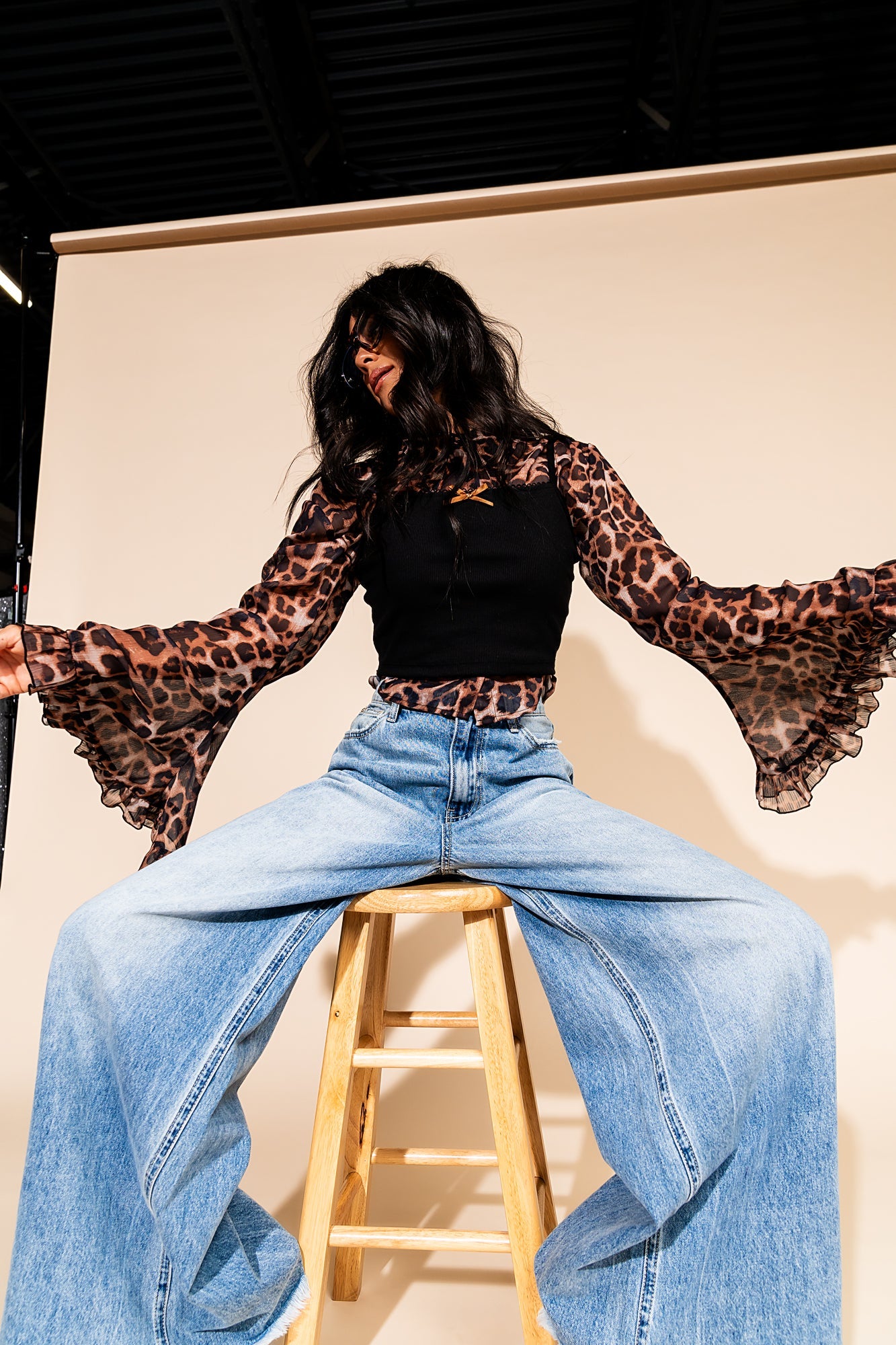 LALA ORIGINAL: She Is The Moment Cropped Button Up in Leopard - Dressed in Lala