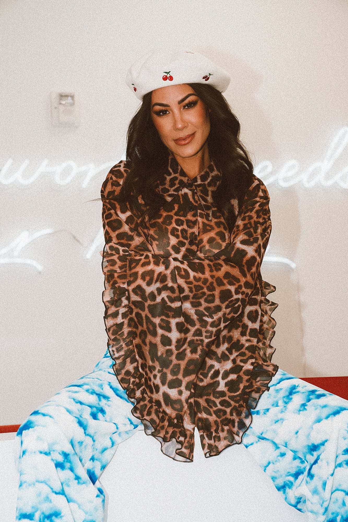 LALA ORIGINAL: She Is The Moment Cropped Button Up in Leopard - Dressed in Lala