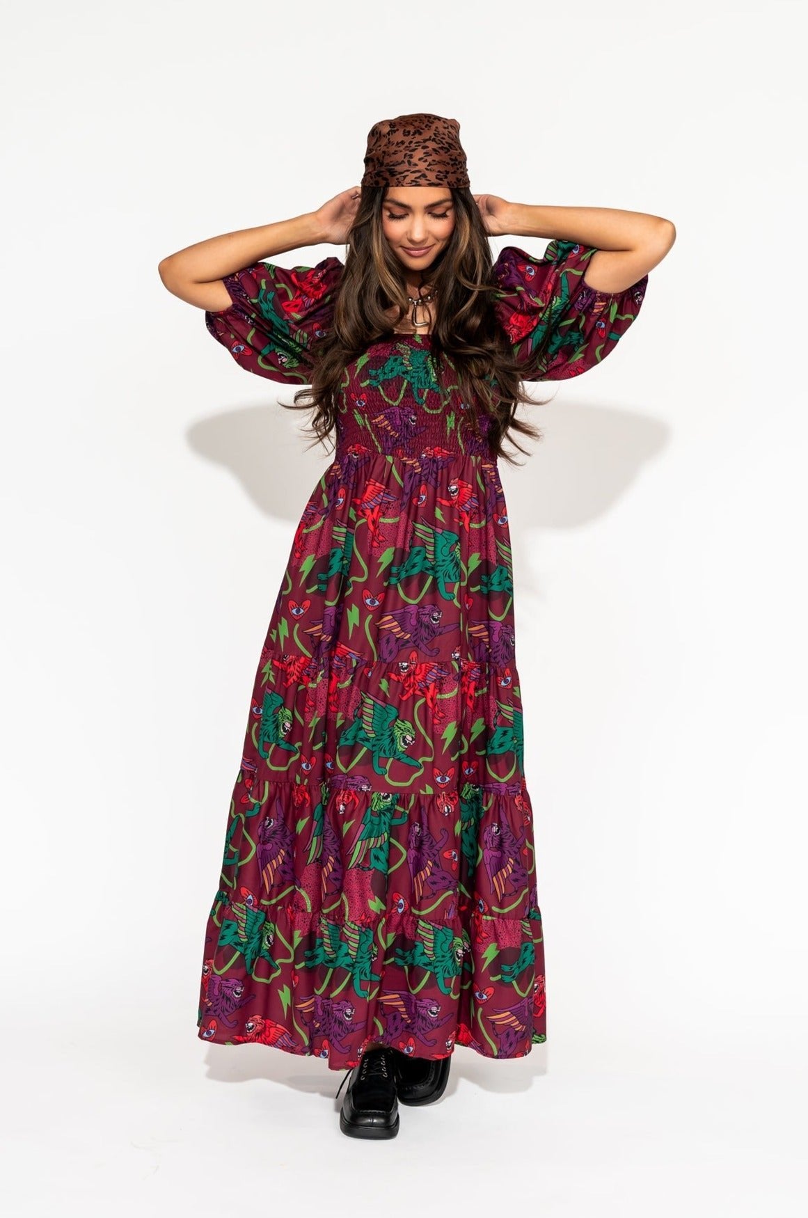 LALA ORIGINAL: Summer Solstice Smocked Dress in Wild Whimsy - Dressed in Lala