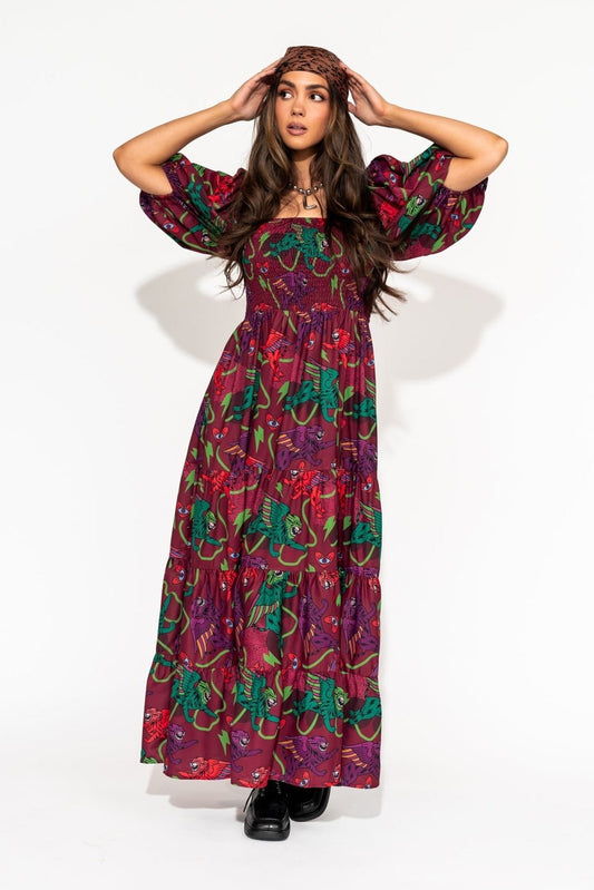 LALA ORIGINAL: Summer Solstice Smocked Dress in Wild Whimsy - Dressed in Lala