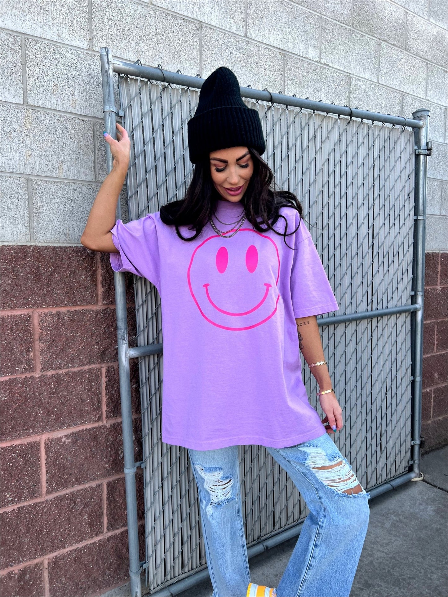 LALA ORIGINAL: The World Needs Your Magic Oversized Tee in Lavender + Pink - Dressed in Lala