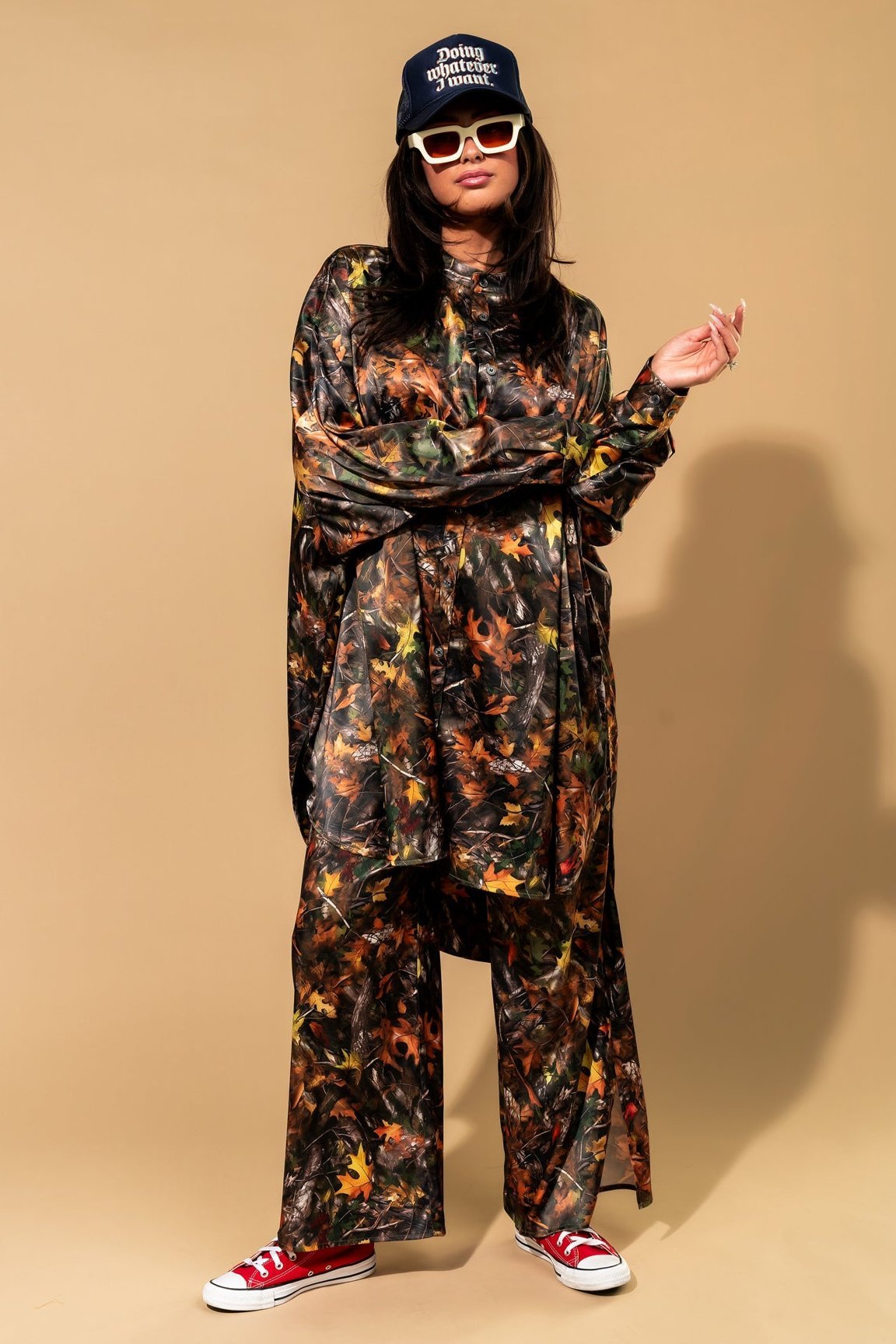 Lala Satin Playsuit in Bad B*tch Camo - Dressed in Lala