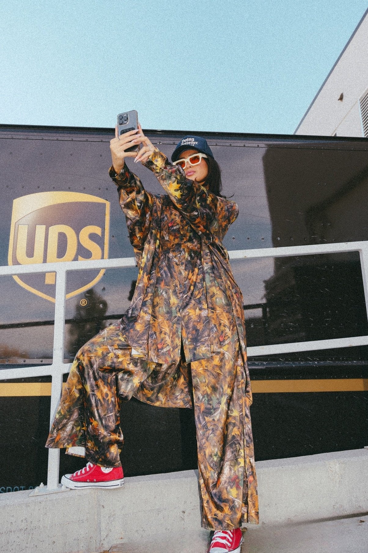 Lala Satin Playsuit in Bad B*tch Camo - Dressed in Lala