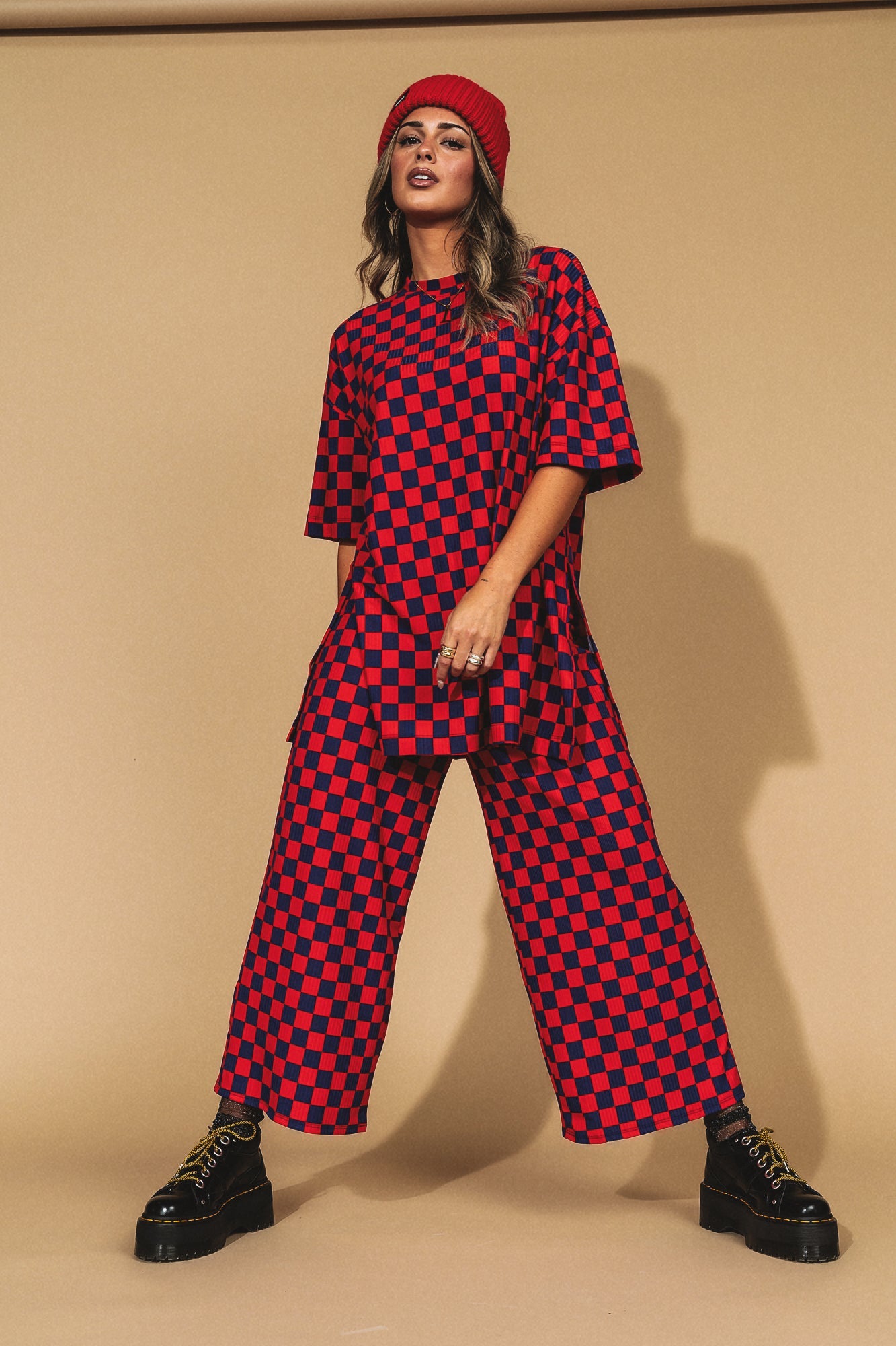 Lex Ribbed Checkerboard Playsuit in Fruity Cereal - Dressed in Lala