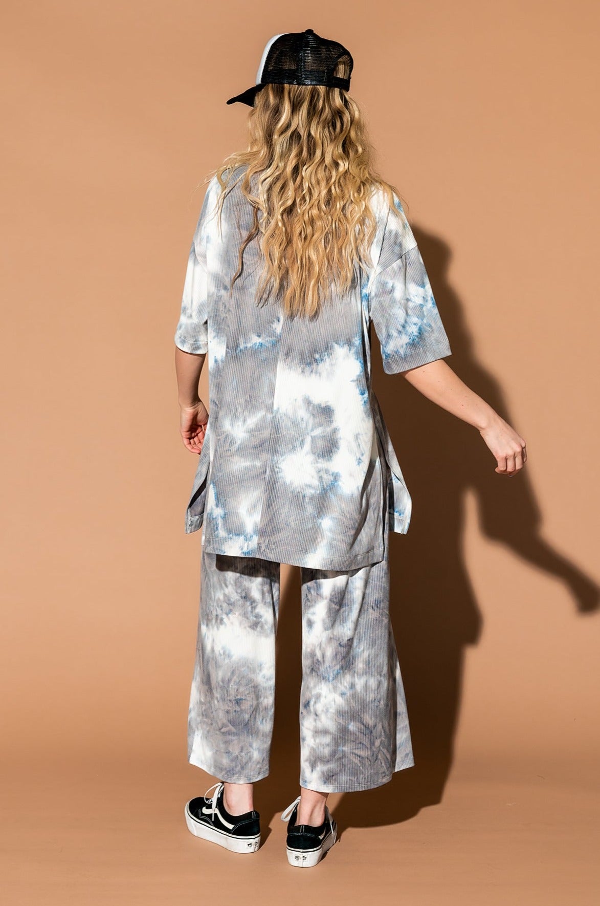 Lex Ribbed Playsuit in Cloudy Tie Dye - Dressed in Lala