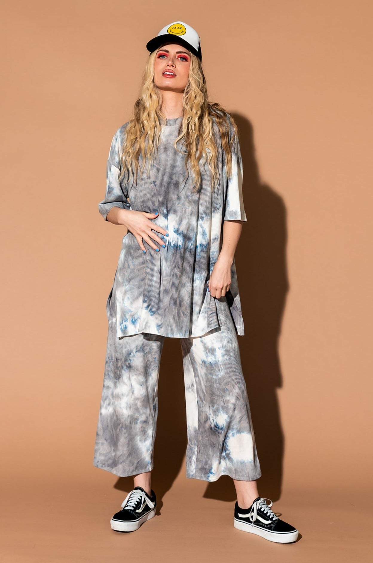 Lex Ribbed Playsuit in Cloudy Tie Dye - Dressed in Lala