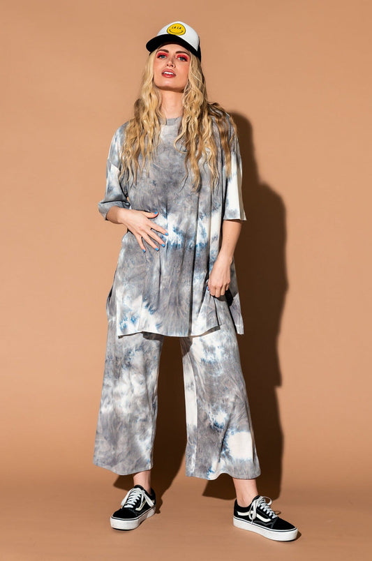 Lex Ribbed Playsuit in Cloudy Tie Dye - Dressed in Lala