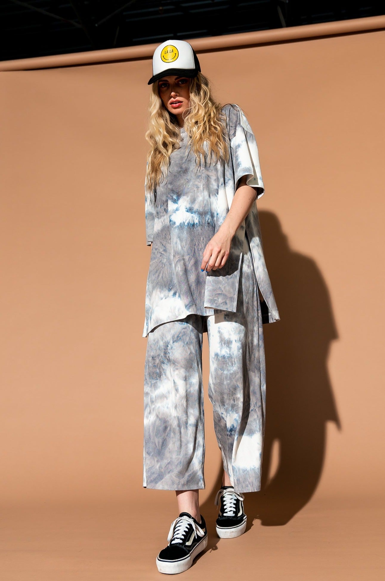 Lex Ribbed Playsuit in Cloudy Tie Dye - Dressed in Lala