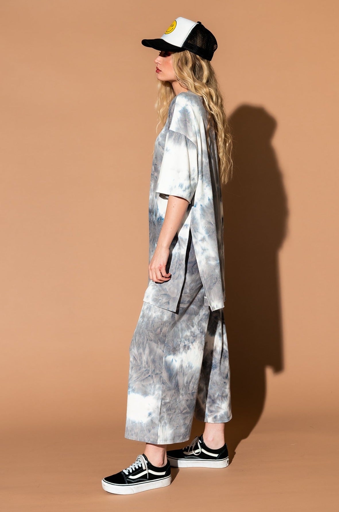 Lex Ribbed Playsuit in Cloudy Tie Dye - Dressed in Lala