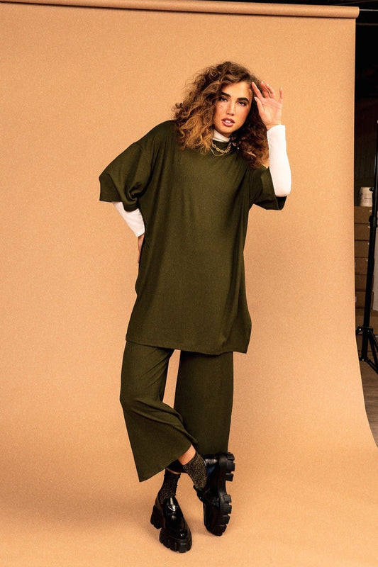 Lex Ribbed Playsuit in Olive *RESTOCKED* - Dressed in Lala