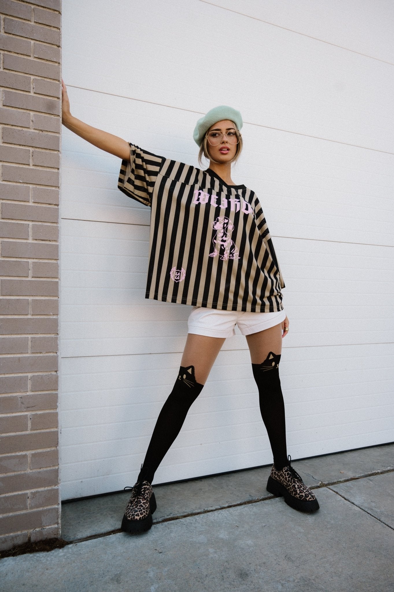 Long Live Weirdos Jersey in Tan + Black - Dressed in Lala