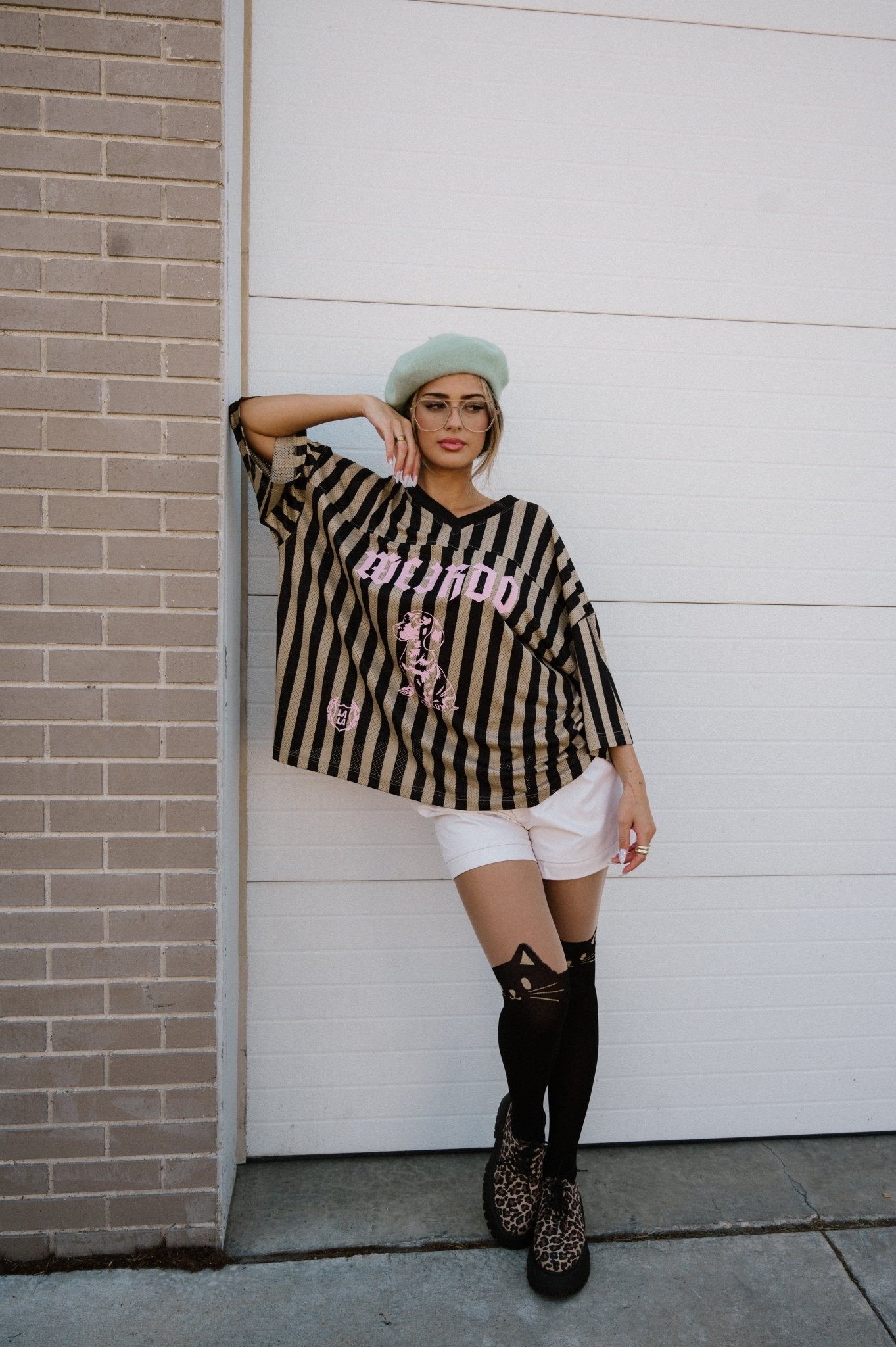 Long Live Weirdos Jersey in Tan + Black - Dressed in Lala
