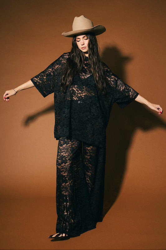 Love Hangover Oversized Lace Tee - Dressed in Lala