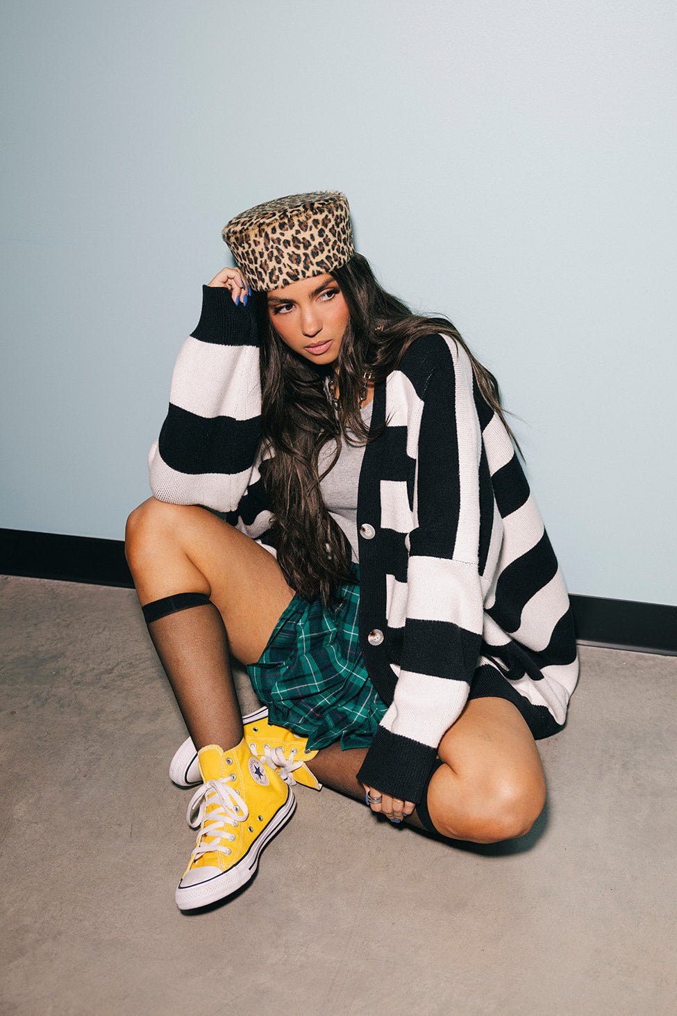 Love You Oversized Cardigan in Jailbird Stripes - Dressed in Lala