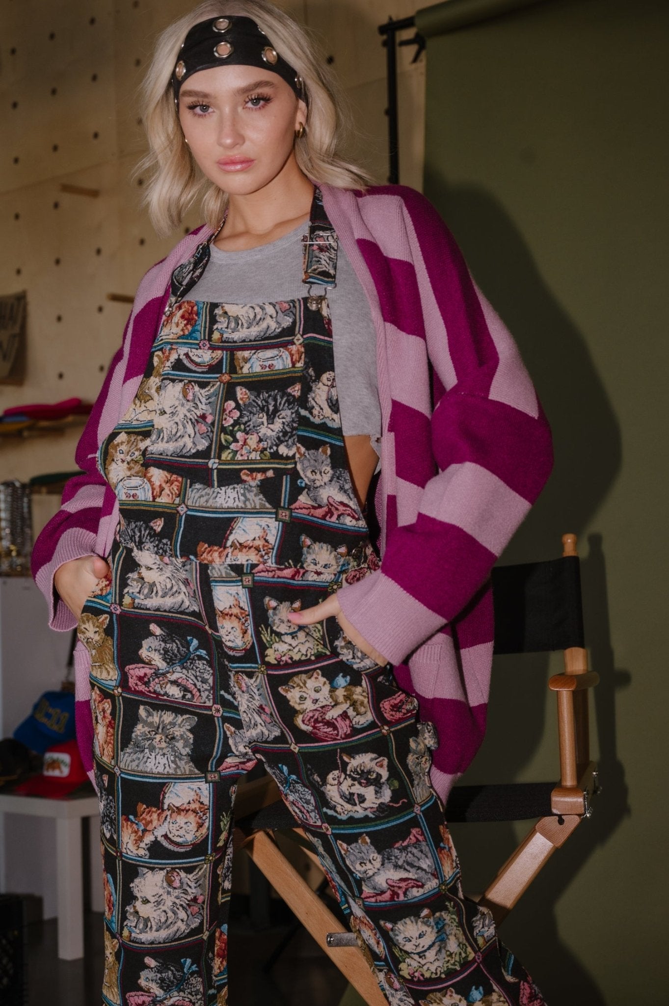 Love You Oversized Cardigan in Wonderland Stripes - Dressed in Lala