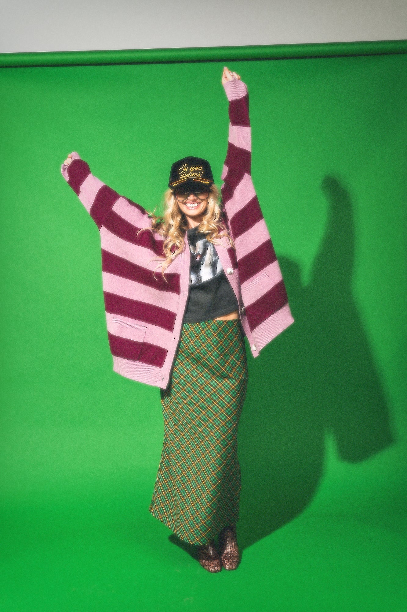 Love You Oversized Cardigan in Wonderland Stripes - Dressed in Lala