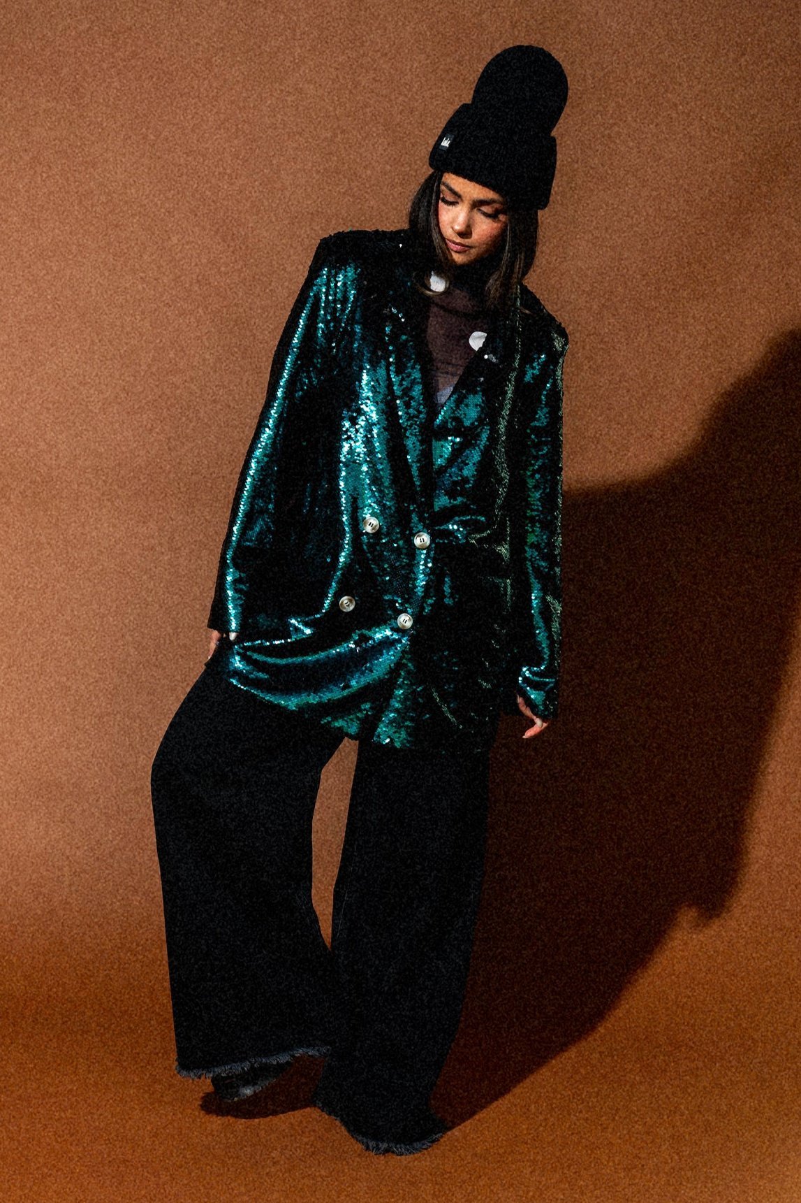Love You To Saturn Oversized Boyfriend Sequin Blazer - Dressed in Lala