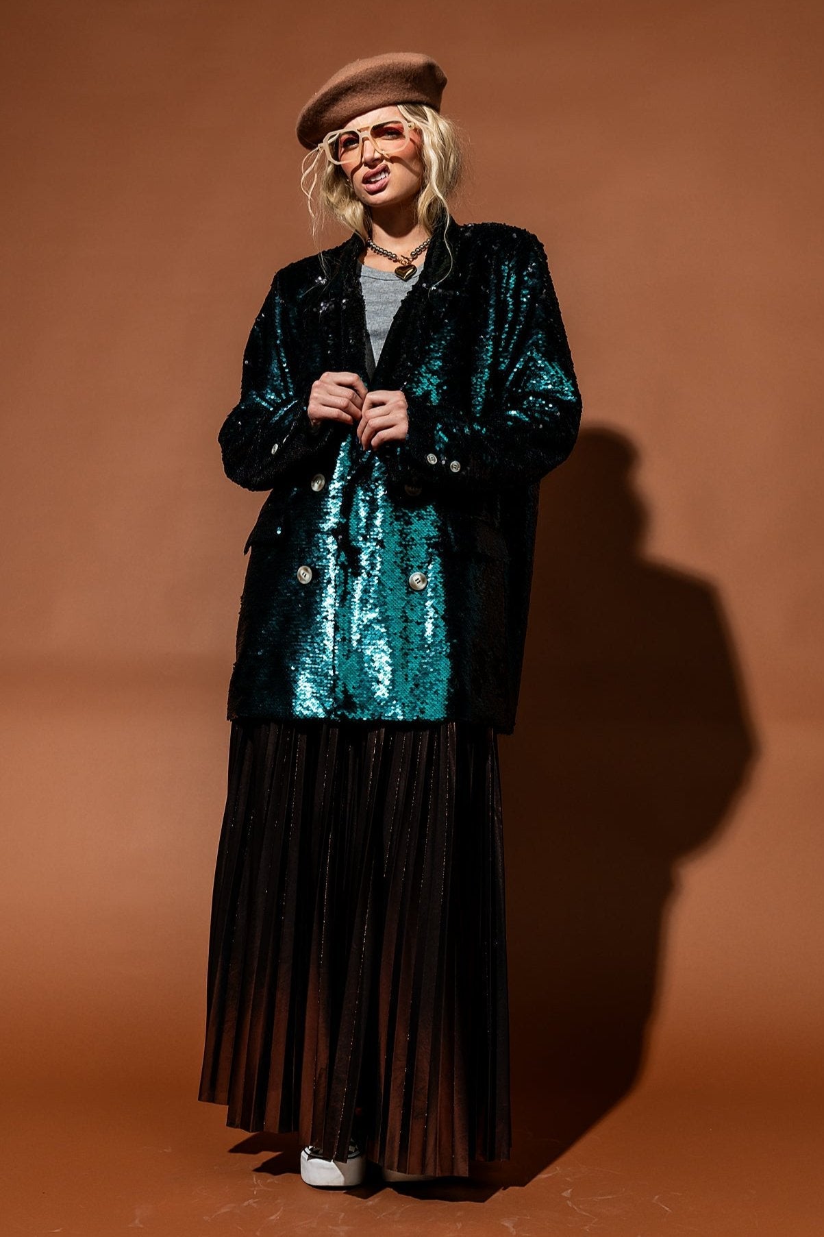 Love You To Saturn Oversized Boyfriend Sequin Blazer - Dressed in Lala