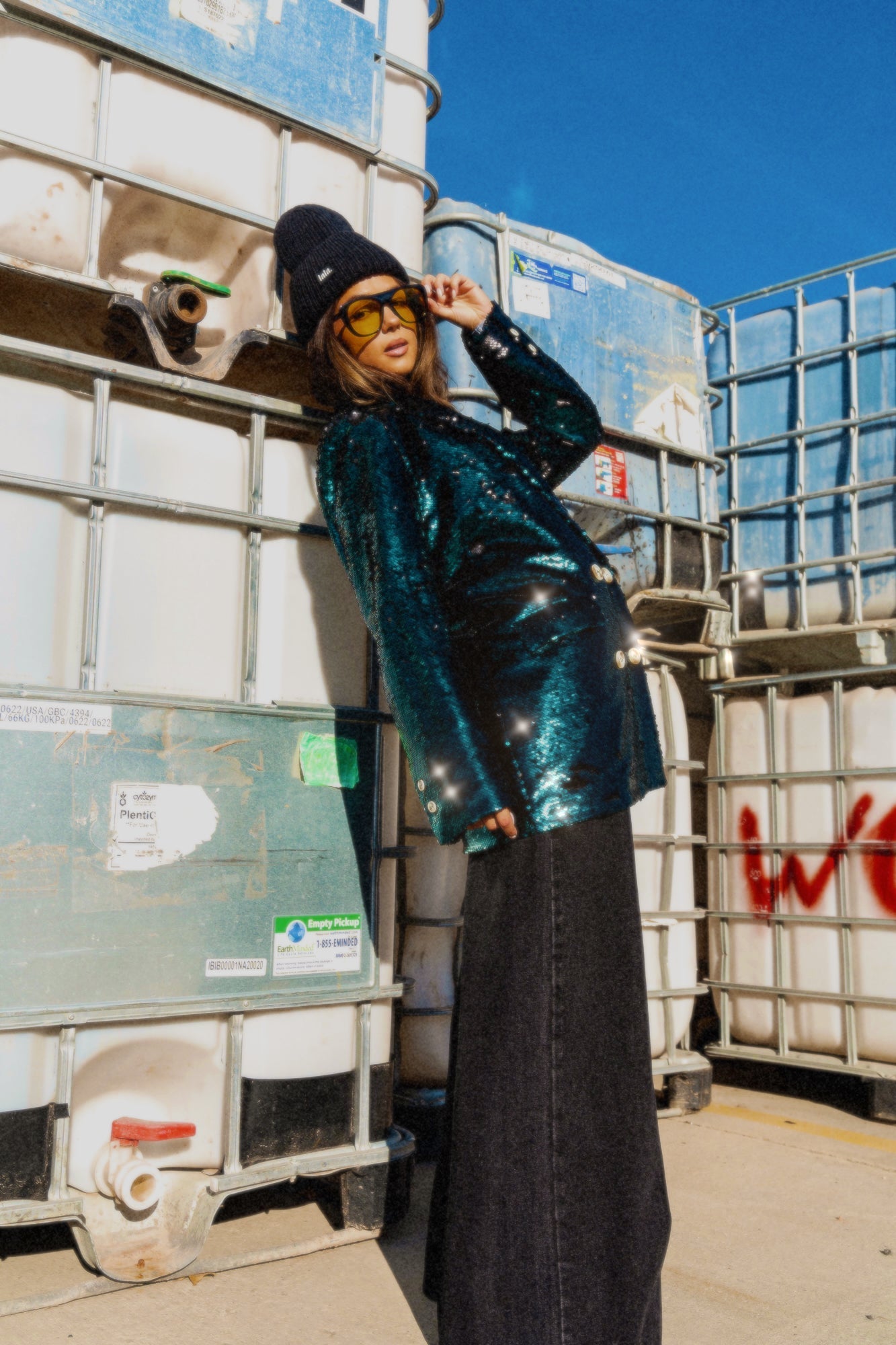 Love You To Saturn Oversized Boyfriend Sequin Blazer - Dressed in Lala