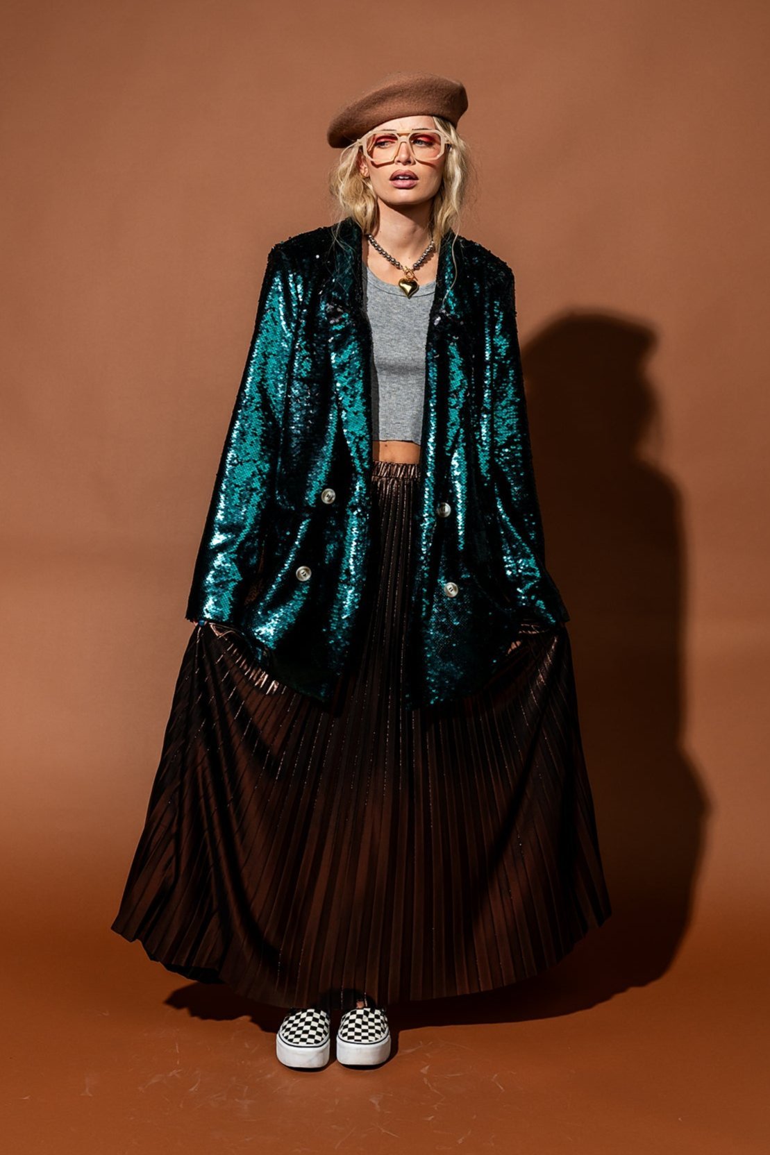 Love You To Saturn Oversized Boyfriend Sequin Blazer - Dressed in Lala