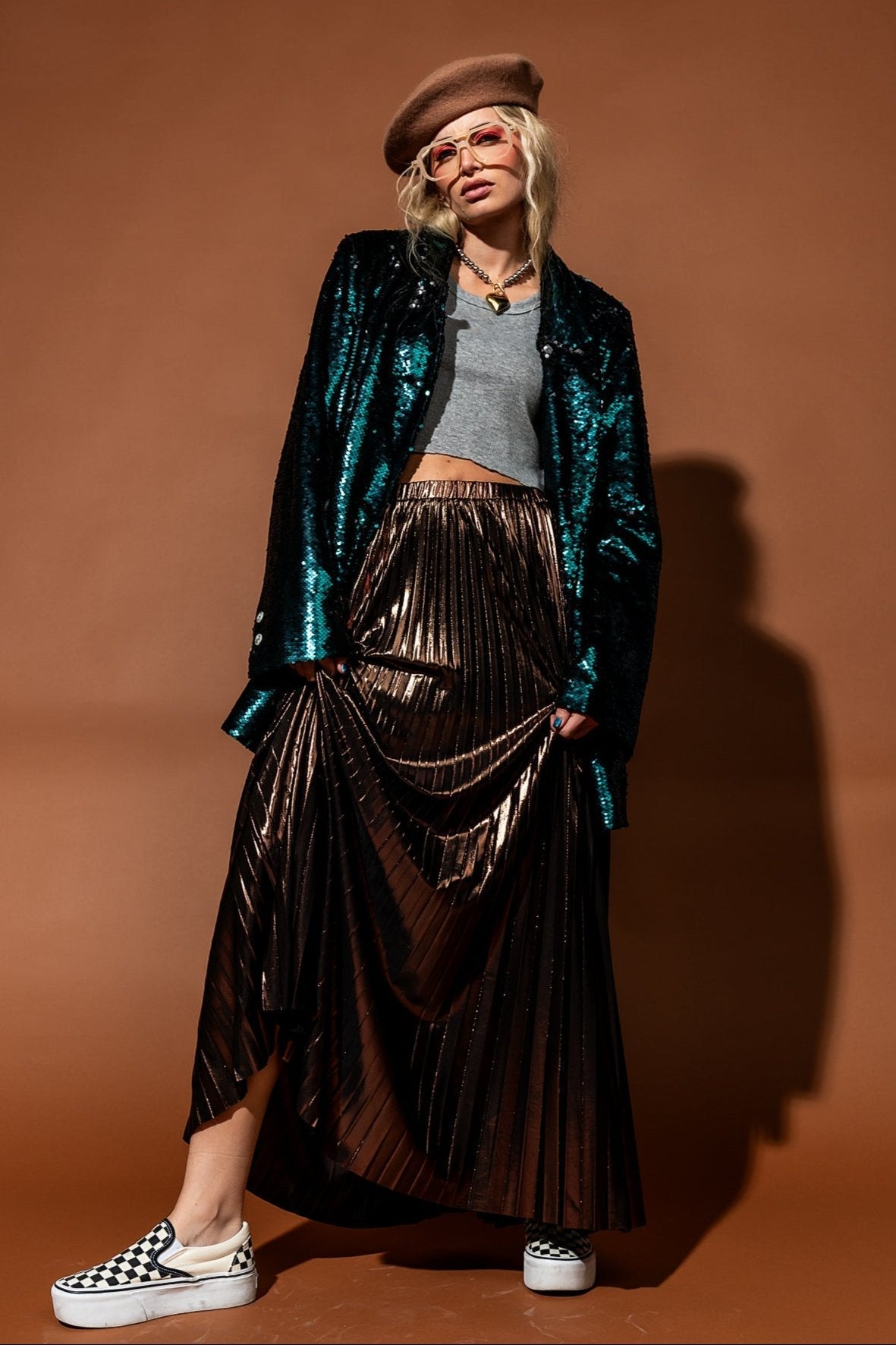 Love You To Saturn Oversized Boyfriend Sequin Blazer - Dressed in Lala