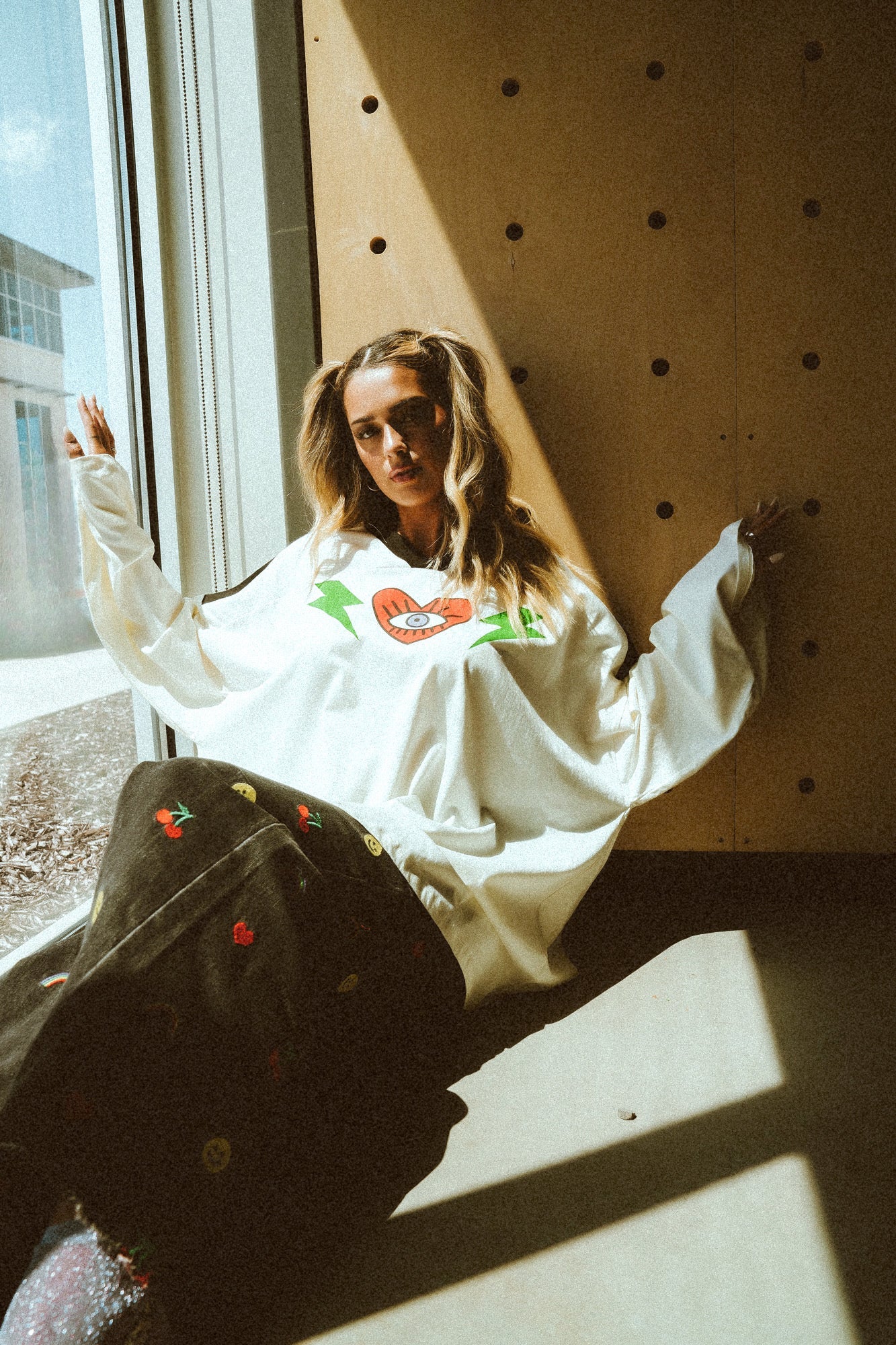 Lucky Oversized Jersey Tee in Black + White - Dressed in Lala