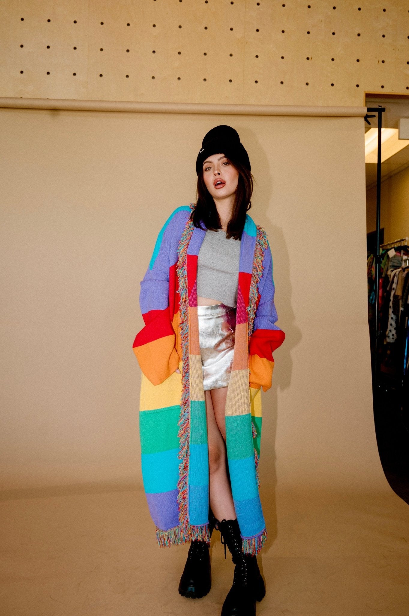 Luxe Fringe Blanket Cardigan in Chasing Rainbows - Dressed in Lala