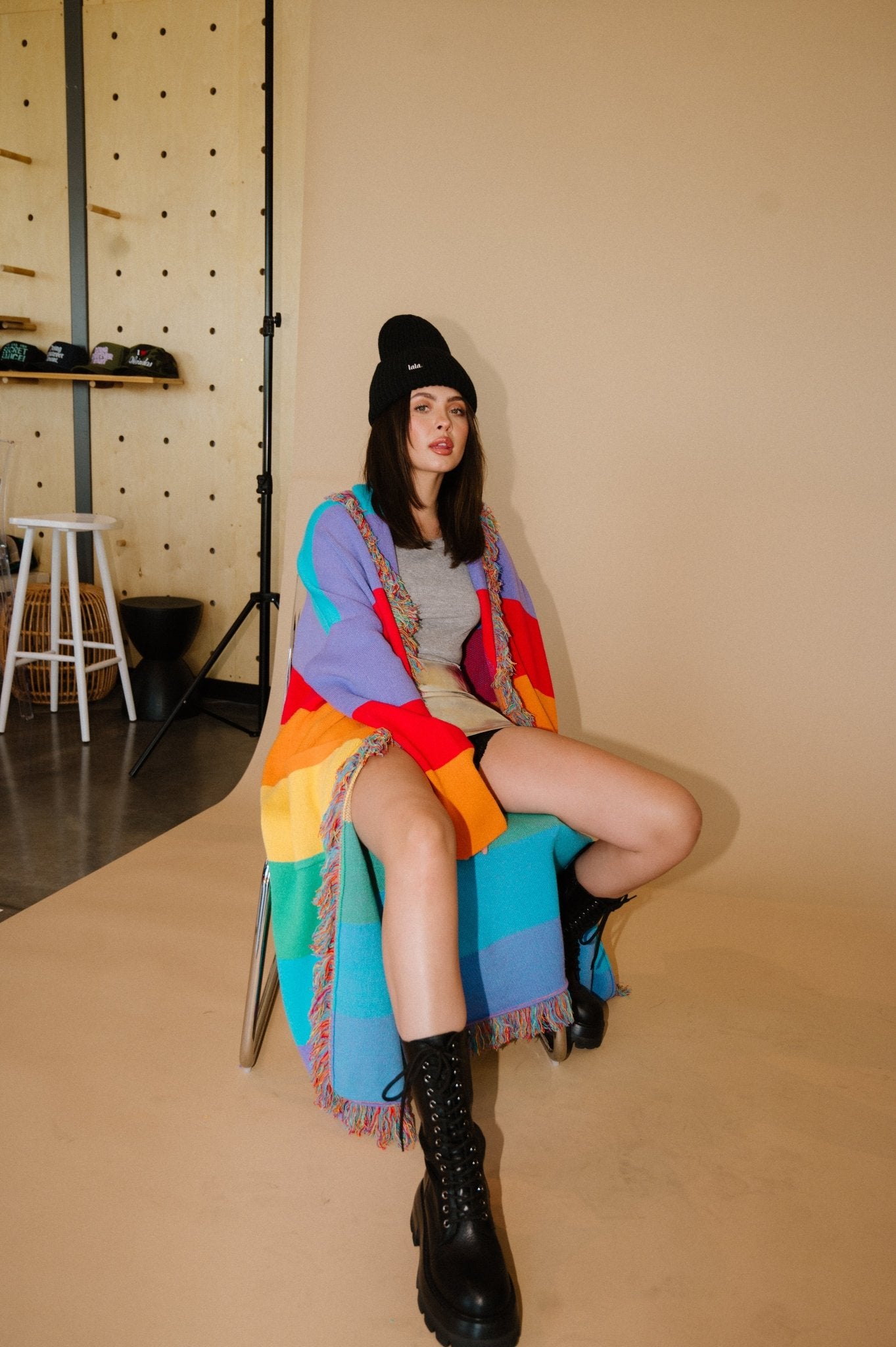 Luxe Fringe Blanket Cardigan in Chasing Rainbows - Dressed in Lala