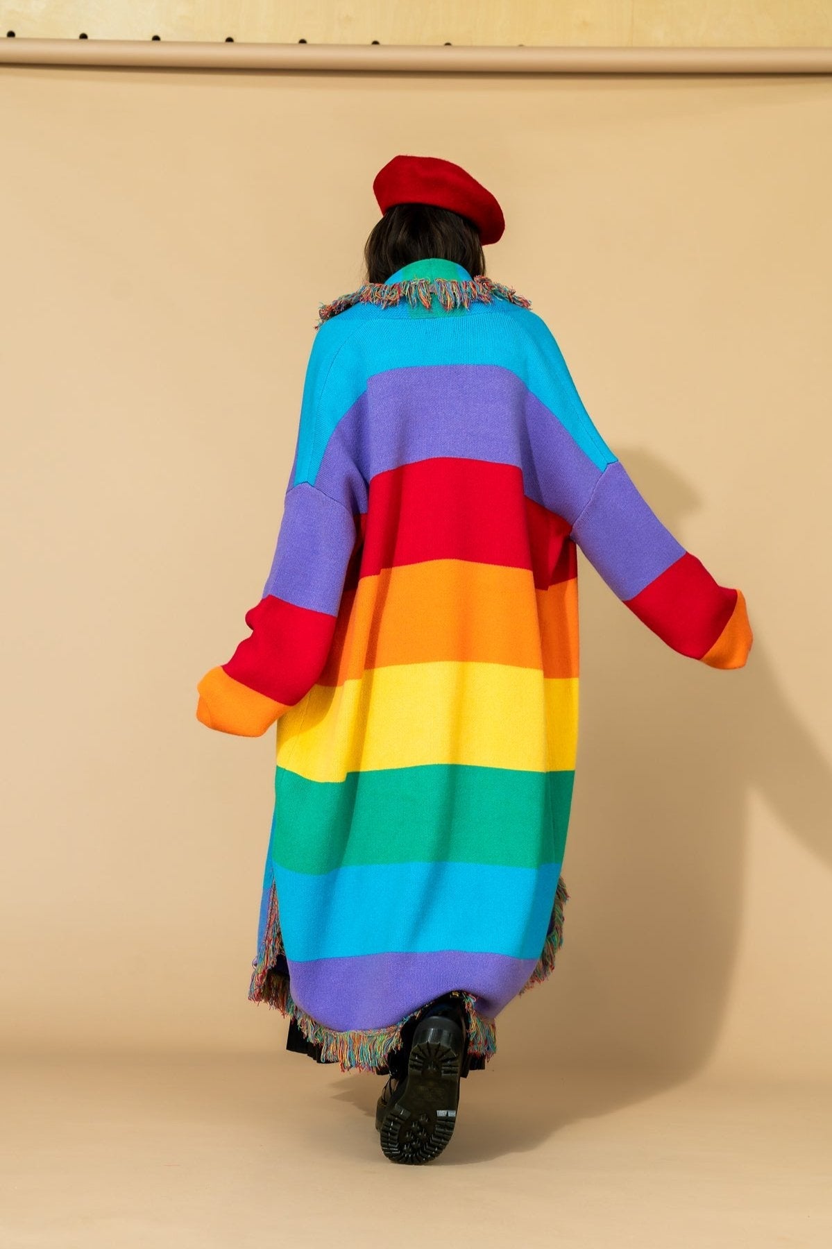 Luxe Fringe Blanket Cardigan in Chasing Rainbows - Dressed in Lala