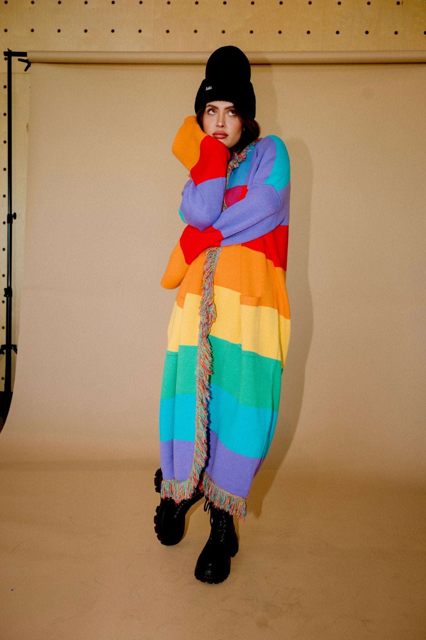 Luxe Fringe Blanket Cardigan in Chasing Rainbows - Dressed in Lala