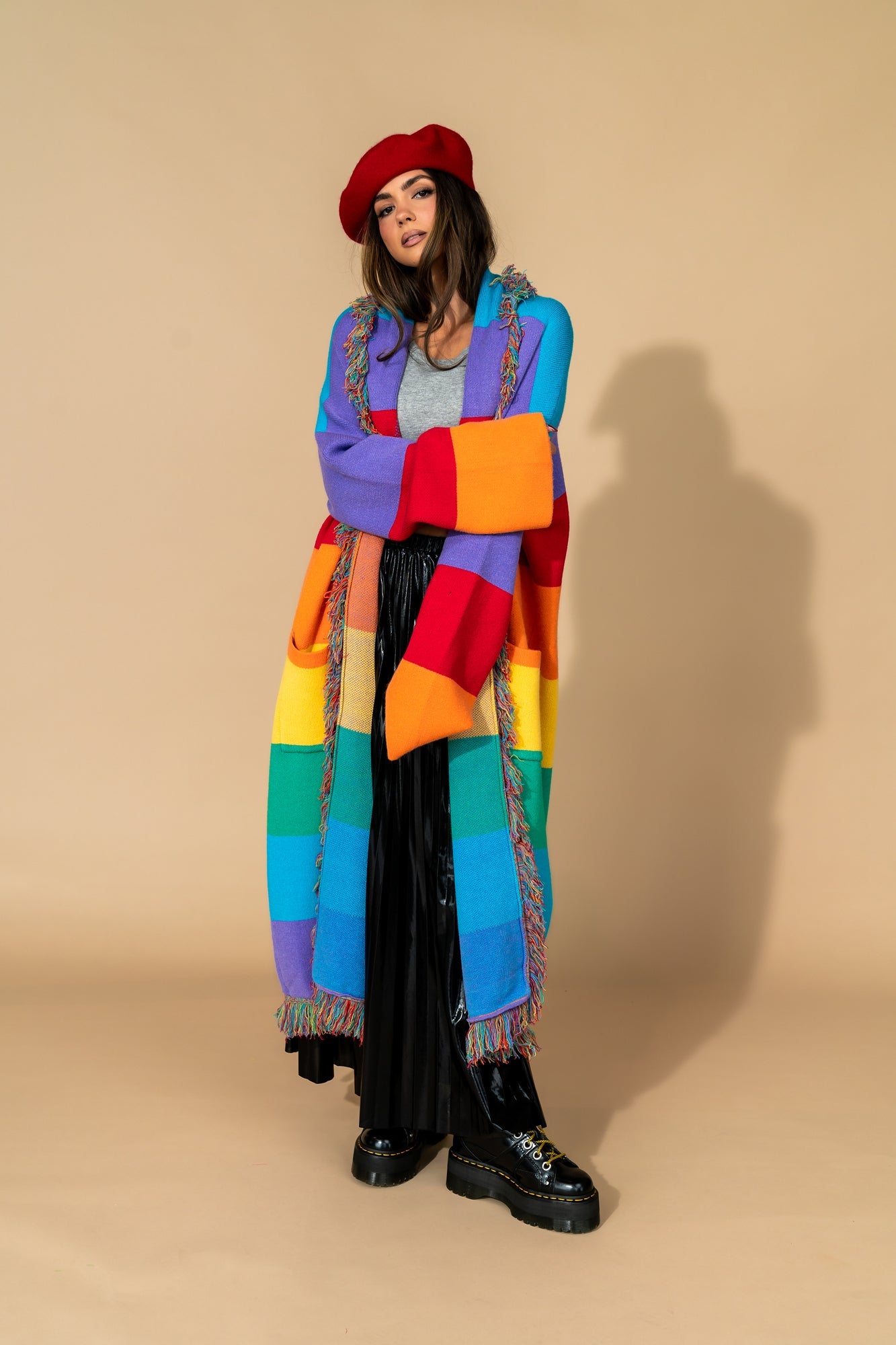 Luxe Fringe Blanket Cardigan in Chasing Rainbows - Dressed in Lala