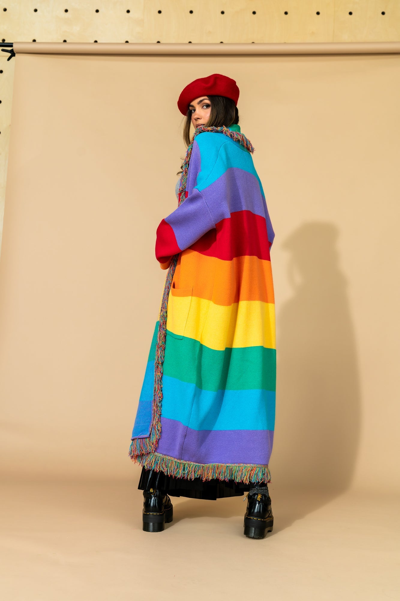Luxe Fringe Blanket Cardigan in Chasing Rainbows - Dressed in Lala